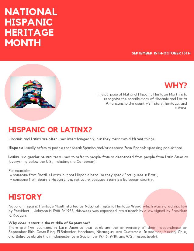 National Hispanic Heritage Month