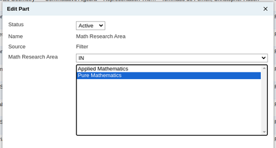 Slate applied and pure math filter select