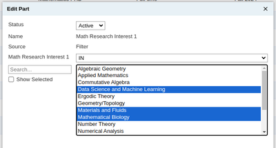 Slate filter for research area