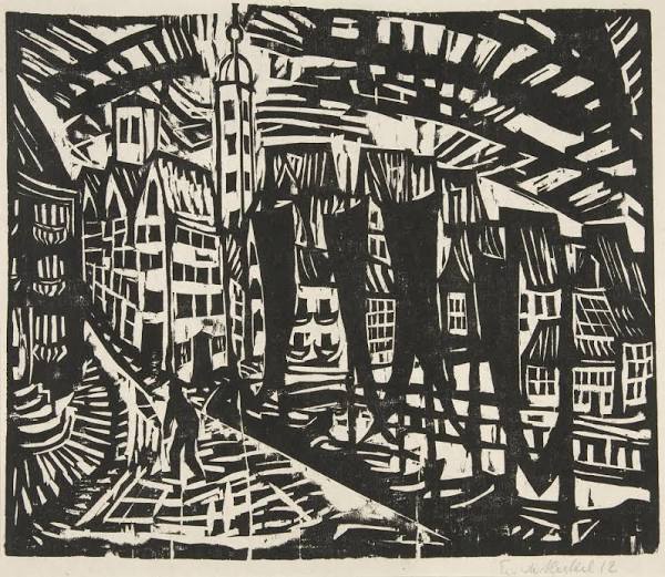 Erich Heckel woodcut Stralsund 1912